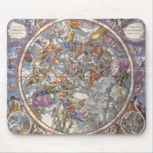 Tapis De Souris Astronomie vintage, Carte des constellations chrét