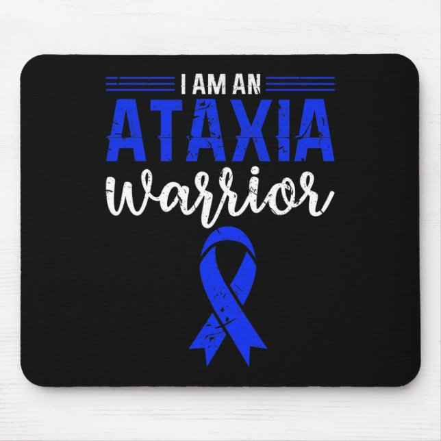Tapis De Souris Ataxia Warrior Blue Ribbon Mal Coordination A (Devant)