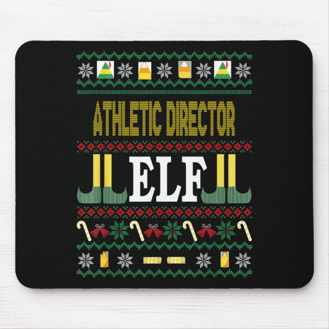 Tapis De Souris Athletic Director Elf Funny Christmas Gift  (Devant)