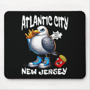 Tapis De Souris Atlantic City New Jersey Seagull Frites Amusant