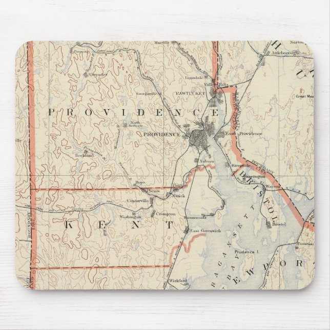 Tapis De Souris atlas de Rhode Island 2 (Devant)