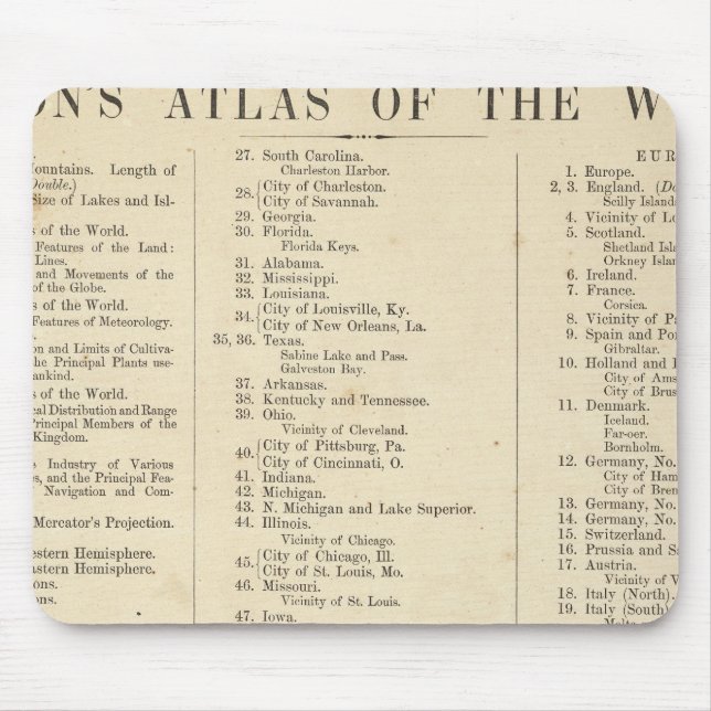 Tapis De Souris Atlas du monde (Devant)