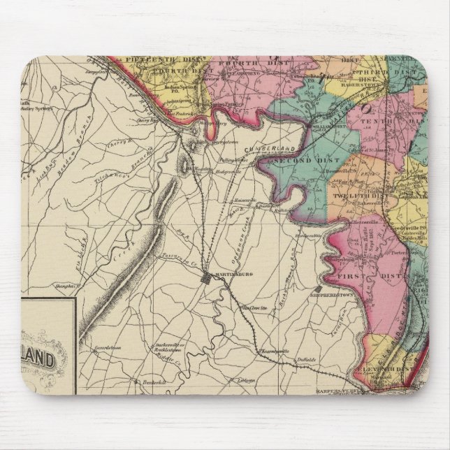 Tapis De Souris Atlas topographique du comté de Maryland (Devant)