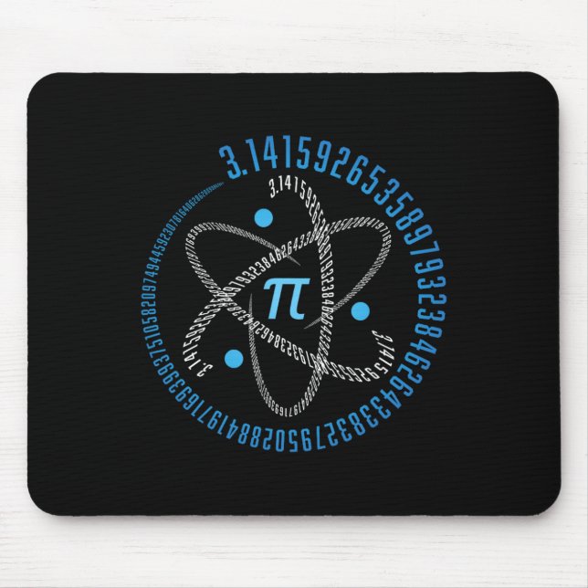 Tapis De Souris Atom Pi Math Science Cadeau Souche 3.14 Pi Jour (Devant)