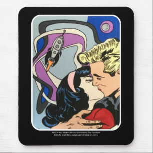 Tapis De Souris Atomique Abstrait le baiser Adieu peinture sur un