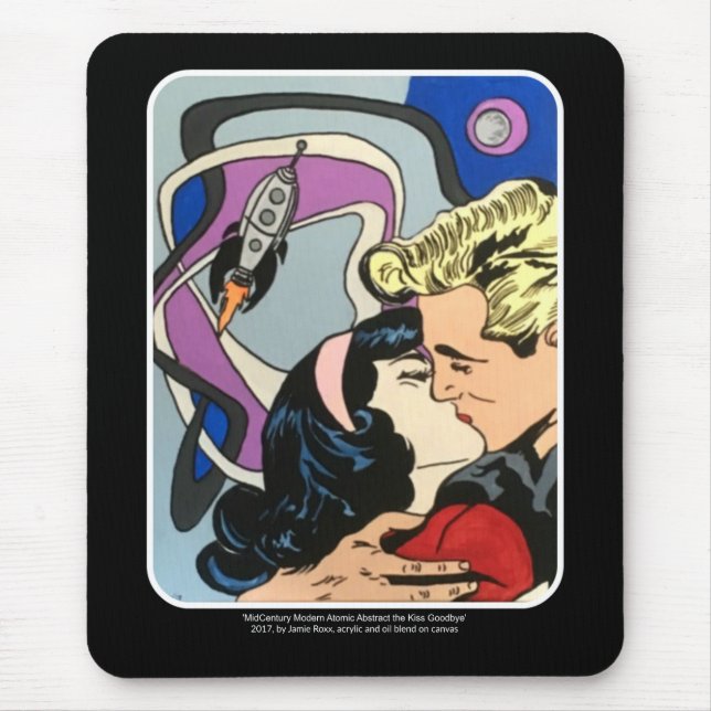 Tapis De Souris Atomique Abstrait le baiser Adieu peinture sur un (Devant)