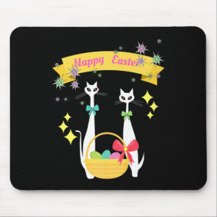 Tapis De Souris Atomique Moyen Siècle moderne Cool Chat Happy East