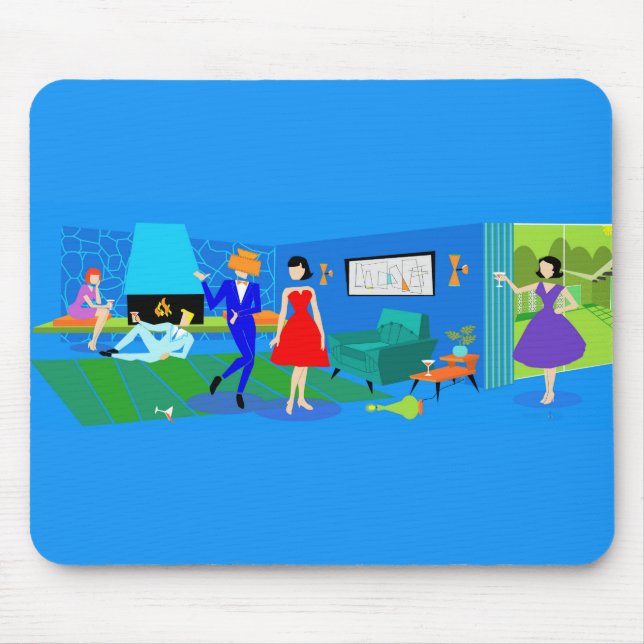 Tapis De Souris Atomique Palm Springs Cocktail Party Mousepad (Devant)