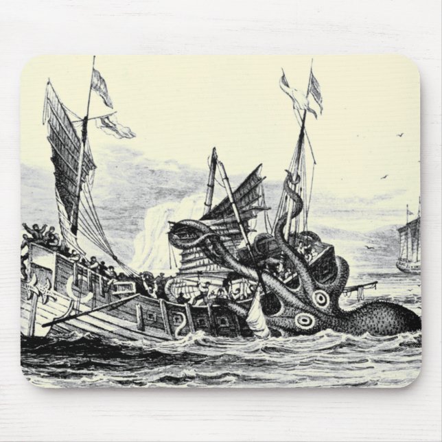 Tapis De Souris Attaque de Kraken ! Mousepad (Devant)