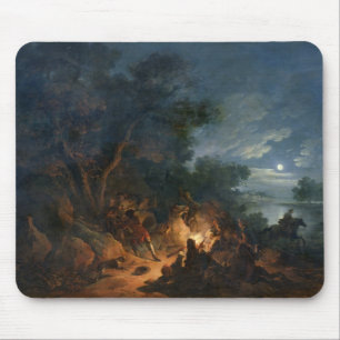 Tapis De Souris Attaque par des voleurs la nuit, c.1770