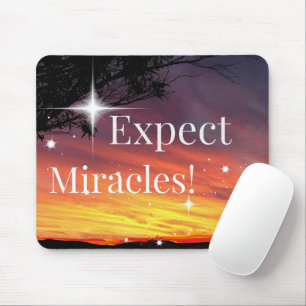 Tapis De Souris Attendez-vous à Miracles Sparkle Sunset Inspiratio