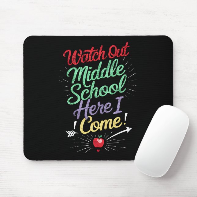 Tapis De Souris Attention collège, j'arrive école (Avec souris)