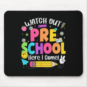 Tapis De Souris Attention préscolaire me voici Retour à l'école Th