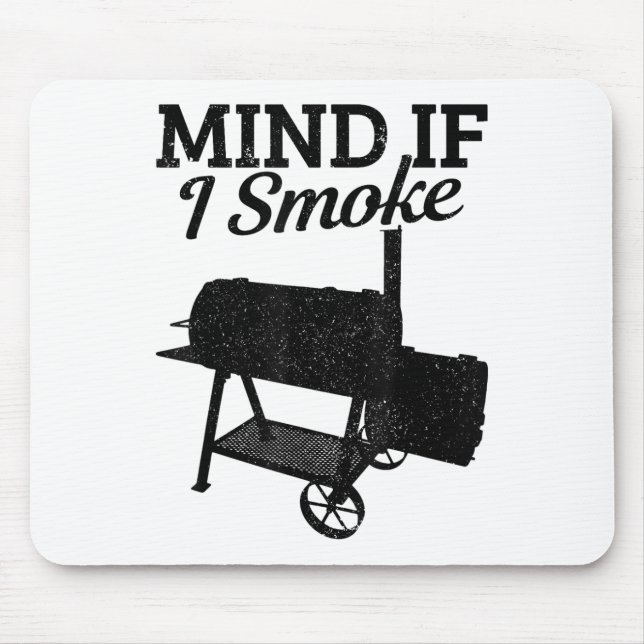 Tapis De Souris Attention si je fume Barbecue Grillmaster Fumer de (Devant)