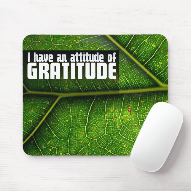 Tapis De Souris "Attitude de gratitude" Motivation Affirmation (Avec souris)