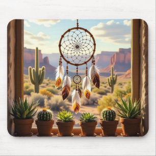 Tapis De Souris Attrape-rêves, canyons du désert, cactus