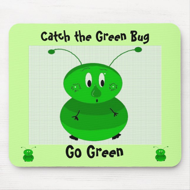 Tapis De Souris Attrapez le bâton vert - Devenez écolo (Devant)
