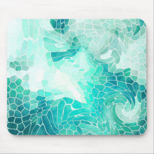 Tapis De Souris Au bord de la mer, imprimé de mosaïque abstrait.