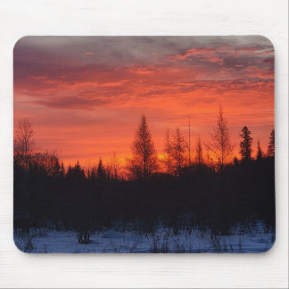 Tapis de souris au coucher de soleil hivernal enfl