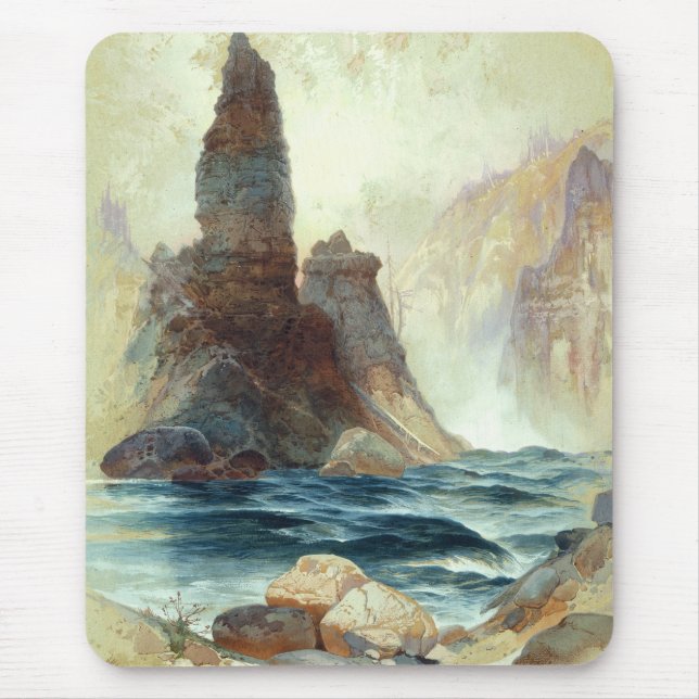 Tapis De Souris Au-dessus de Tower Falls, Moran, 1872 (Devant)