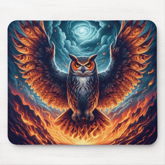 Tapis De Souris Au-dessus et au-dessous - Wise Owl Art (Devant)
