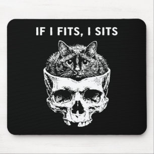 Tapis De Souris (au dos) si ça va je m'assois crâne de chat noir g