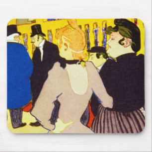 Tapis De Souris Au Nightclub par Toulouse Lautrec, Art Vintage