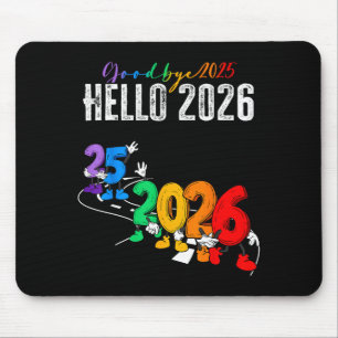 Tapis De Souris Au revoir 2025 Bonjour 2026 Dessin Animé Drôle Nou