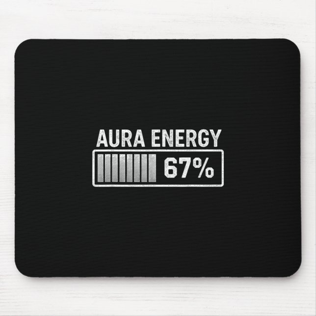 Tapis De Souris Aura à 67 Mème drôle Six Sept Argot Gen Alpha  (Devant)