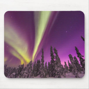 Tapis De Souris Aurore Boréale Lumières du Nord Fairbanks Alaska