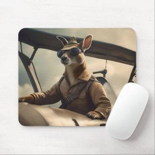 Tapis De Souris Aussie Kangaroo Avion Pilote,