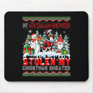 Tapis De Souris Australian Shepherd volé Sweat de Noël Père Noël