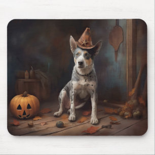 Tapis De Souris Australie Citrouilles de bétail Halloween effroi