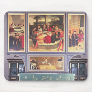 Tapis De Souris Autel avec un triptyque dépeignant