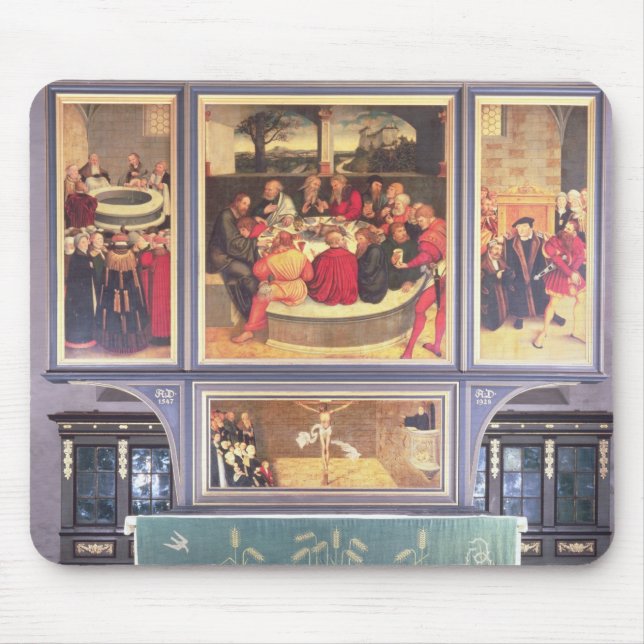 Tapis De Souris Autel avec un triptyque dépeignant (Devant)