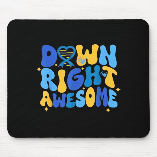 Tapis De Souris Autism adhd down syndrome awareness 321 down right (Devant)