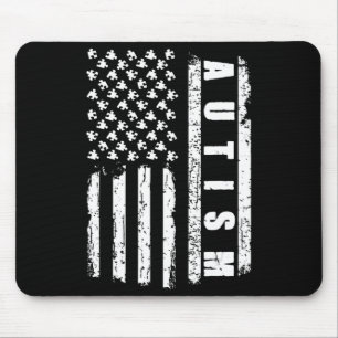 Tapis De Souris Autism American Flag Sensibilisation sur l'autisme