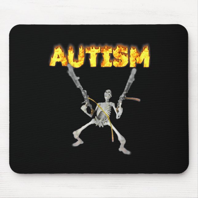 Tapis De Souris Autism Skeleton drôle Bizarrement Spécifique Mème  (Devant)
