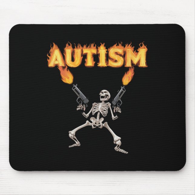 Tapis De Souris Autism Skeleton drôle Odly Spécifique Dank Meme (Devant)