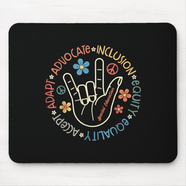 Tapis De Souris Autisme Accepter Adapt Advocate Inclusion Autisme  (Devant)