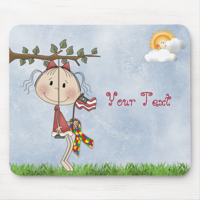 Tapis De Souris Autisme^ Ajouter Votre Texte Mousepad (Devant)