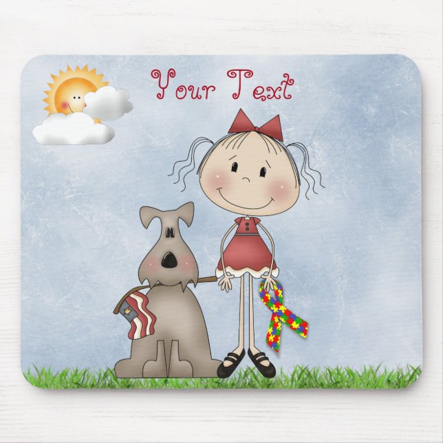 Tapis De Souris Autisme* Ajouter Votre Texte Mousepad (Devant)
