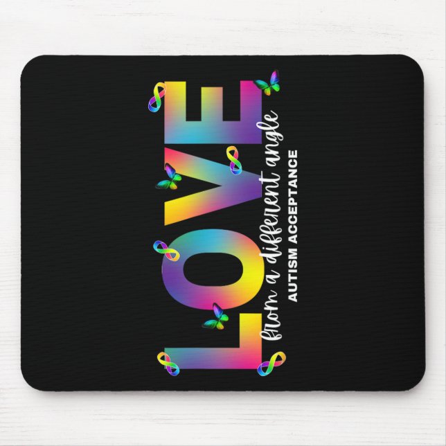 Tapis De Souris Autisme Amour D'Un Angle Différent Acceptation Plu (Devant)