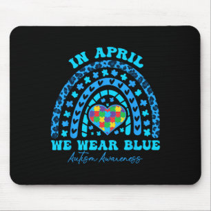 Tapis De Souris Autisme Arc En Avril Nous Portons Blue Autism Awar