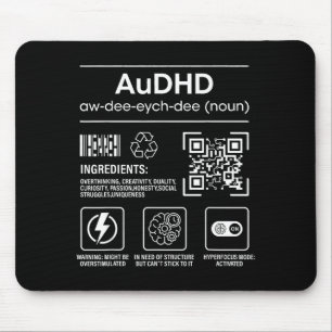Tapis De Souris Autisme Audhd adhd drôle neurodivergent