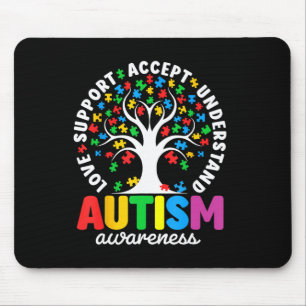 Tapis De Souris Autisme Chemise Aimer Accepter Soutenir Autisme Au