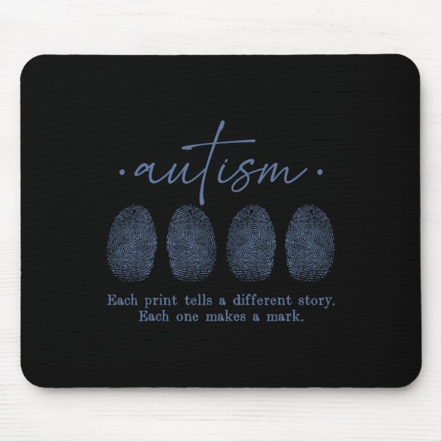 Tapis De Souris Autisme D'Empreinte Chaque Impression Raconte Une  (Devant)