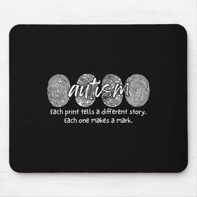 Tapis De Souris Autisme D'Empreinte Chaque Impression Raconte Une  (Devant)