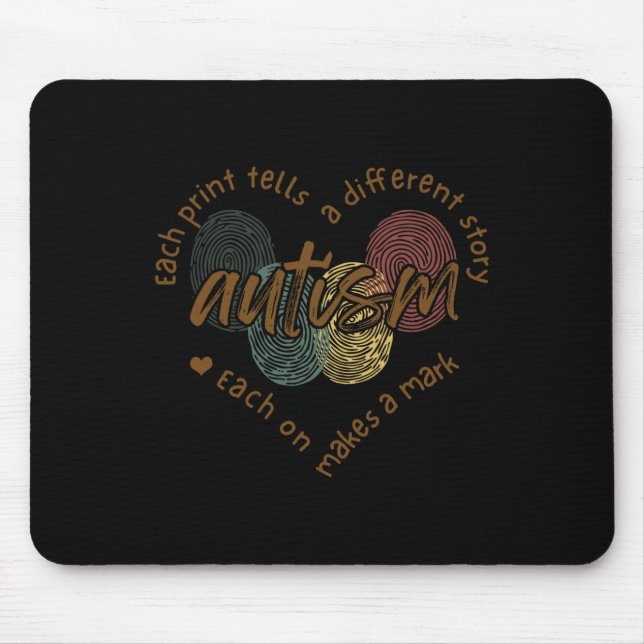 Tapis De Souris Autisme d'empreinte digitale Chaque impression rac (Devant)