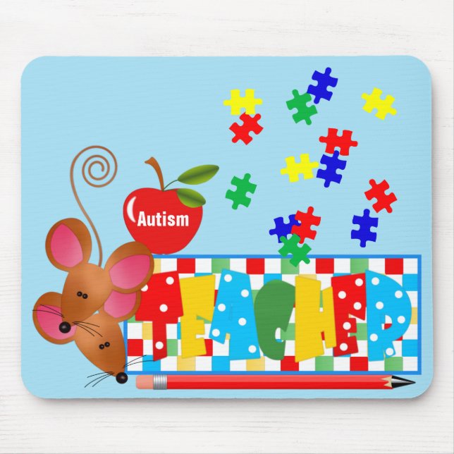Tapis De Souris Autisme enseignant Mousepad (Devant)